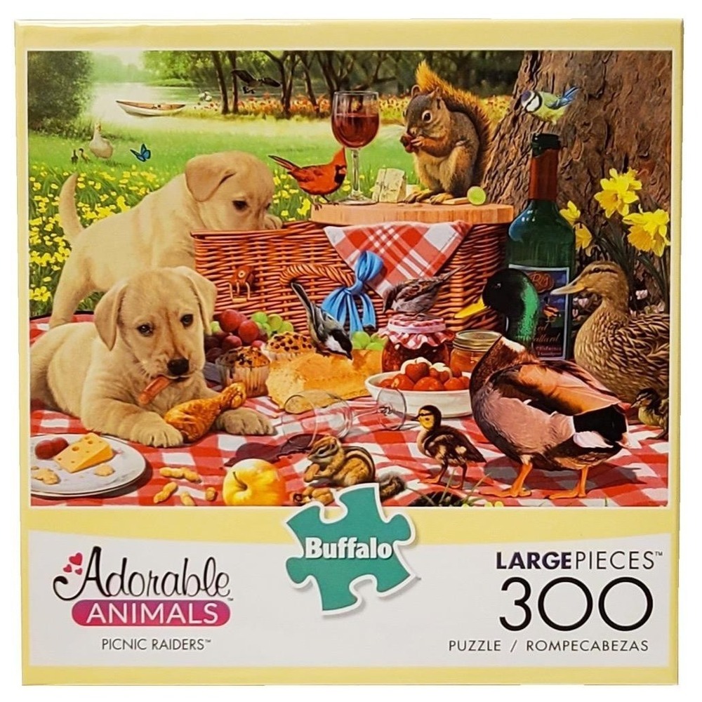 Buffalo Games Adorable Animals Picnic Raiders 300 Large Pc Jigsaw Puzzle 21 x 15